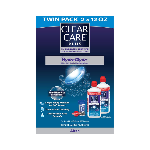 Cleaning and Disinfecting Solution with Lens Case, Twin Pack, 12-Ounces Each