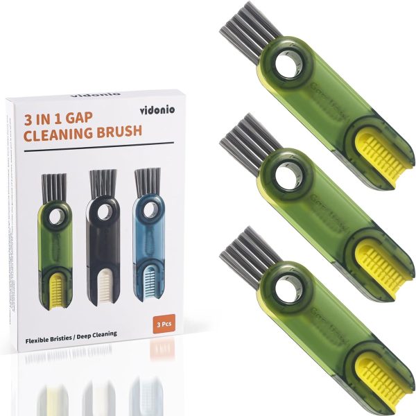 3 in 1 Cup Lid Gap Cleaning Brush Set - Green