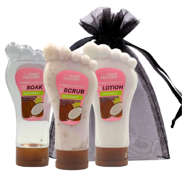 Foot Soak, Scrub & Lotion Set - Coconut