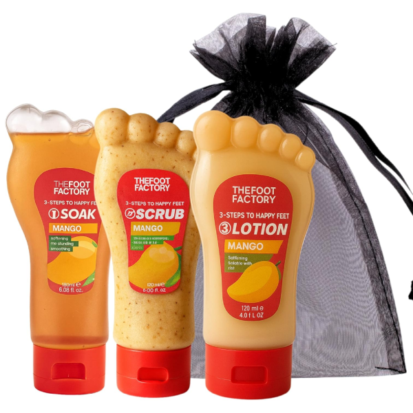 Foot Soak, Scrub & Lotion Set - Mango