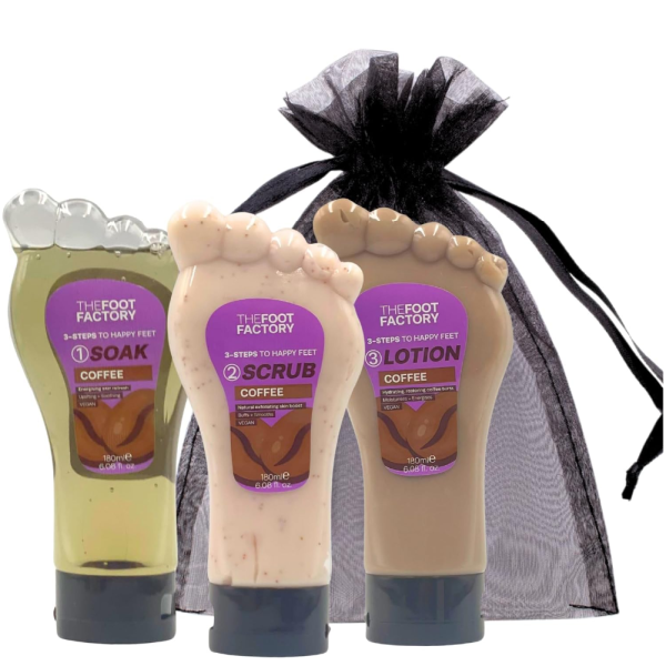 Foot Soak, Scrub & Lotion Set - Coffee