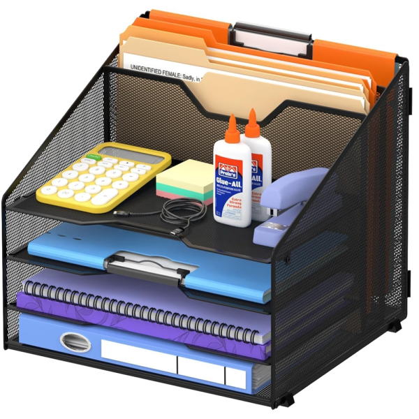 3-Tier Desk Organiser with File Holder